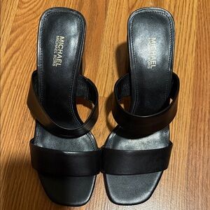 Michael Kors Classic Black Double Strap Heels